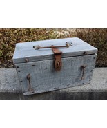 ANTIQUE PRIMITIVE wood lock box pine safe old OHIO AMISH COUNTRY - £149.64 GBP