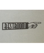 Large 24&quot; RESTROOM RIGHT Wood POINTING FINGER Laser Cutout Wall SIGN - $29.95
