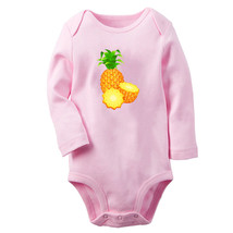 Babies Fruit Pineapple Pattern Romper Newborn Bodysuit Kids Jumpsuit Long Outfit - £8.85 GBP