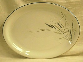 Ceres Coupe by Easterling 14&quot; Oval Serving Platter Gray Wheat Germany Vntage MCM - £62.14 GBP