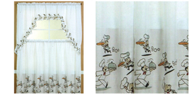 3 pcPrinted Kitchen Curtain Set Valance With 2 Panels 60&quot;X36&quot; - Chef - P01 - £28.12 GBP