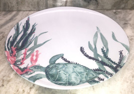 Melamine Turtles Sea Life-Turquoise/White-11”Large Dinner Plate-Beach-Ne... - £10.19 GBP