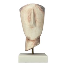Head of Cycladic Figurine Idol Greek Modern Art Terracotta Statue Sculpture Smal - £37.12 GBP