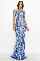 Blue &amp;White Tie Dye Maxi Dress - £30.66 GBP