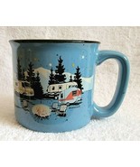 CAMP CASUAL Coffee Cup Mug Camping Vintage Trailer Theme Retro Blue RV - £11.84 GBP