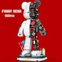 DIY Model Building Blocks Set Funny MOC Idea Half Bear Robot Brick Toy Kids Gift - £63.15 GBP