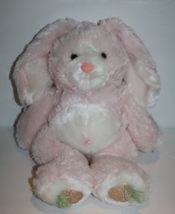 Dan Dee Easter Bunny Rabbit 13&quot; Lop Ears Carrot Ribbon Feet Pink Plush Stuffed - £28.61 GBP