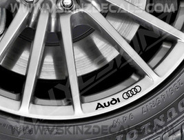 Audi Logo Premium Cast Wheel Rim Decals Kit Stickers TT RS TFSI S-line Q... - $12.00