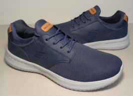 Skechers Size 12 M DELSON Navy Blue Lace Sneakers New Men&#39;s Shoes - $107.91