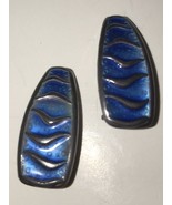 Vintage David Andersen Norway Blue Enamel Clip On Earrings Sterling 925 ... - €59,01 EUR