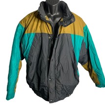 Vintage McGregor Ski Snow Jacket XL Black Zip Snaps Hood Pockets Elastic Waist - £51.01 GBP