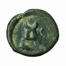 Ancient India Coin Quarter Karshapana Taxila AE16mm Moon Hill / Bull 03820 - $26.99