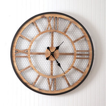 Farmhouse Chicken Wire Wall Clock - 28.5 inch - £146.16 GBP