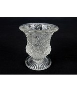 Vintage Clear Glass Toothpick Holder, Footed Urn, Hobstars &amp; Hexagons #T... - £10.13 GBP