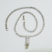 Vintage Signed &quot;Leo Glass&quot; Rhinestone Choker Necklace - $29.99