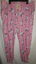 Ladies XS(0-2), Briefly Stated pink striped unicorn print pajama pants, pockets - $18.68