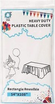 12 Pack White Plastic Tablecloth Table Cloth Rectangle 54&quot; X 108&quot; Disposable - £29.42 GBP