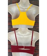 2 Bathing Suit Tops Medium Xhilaration Yellow Rust Padded Bra Halter Ban... - €6,67 EUR