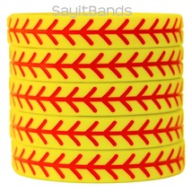 Set of SOFTBALL Thread Silicone Wristbands - Wholesale Wrist Band Bracel... - £3.96 GBP+