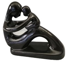 Mother and Child Love Figurine Baby Art Deco Sculpture Statue Black 6&quot; - £14.02 GBP