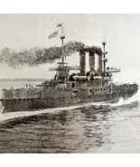 Cruiser Brooklyn Chasing Cristobal Colon Santiago 1899 Victorian Print D... - $29.99