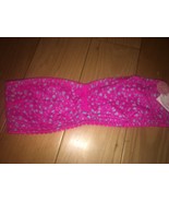 FLIRTITUDE LARGE JR PINK &amp; BLUE Festival Collection Floral Lace Bandeau Bra - $14.78 CAD
