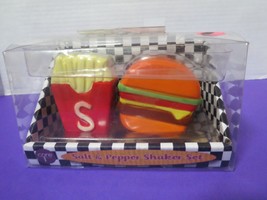 Hamburger &amp; French Fries Salt &amp; Pepper Set By Core Kitchen New In Box - £8.70 GBP
