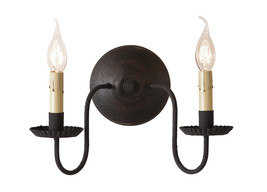 Ashford Wall Sconce in Black over Red 9 Inches High - $168.25