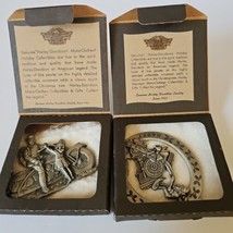 Vtg Harley Davidson Christmas Ornaments Pewter In Box Lot Of 2 1996 1997... - £16.80 GBP