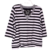 Onque Casuals Elements of Style Women&#39;s Striped Top Size Large - £11.11 GBP