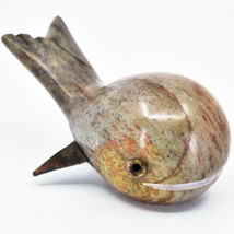Handmade Serpentine Stone Recycled Metal Smiling Whale Sculpture Made Zimbabwe - £3.94 GBP