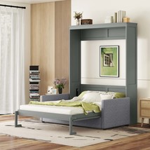 Gray Queen Murphy Bed w/ Cushion - $1,298.99