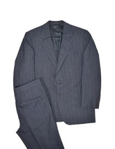 Hickey Freeman Suit Mens 41S Navy Striped Jacket &amp; Pants Bespoke Wool 34x29 - £105.67 GBP