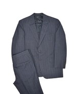 Hickey Freeman Suit Mens 41S Navy Striped Jacket &amp; Pants Bespoke Wool 34x29 - £105.63 GBP