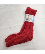 Fuzzy Socks Extra Long Non-skid Bottom Tall Raspberry - £7.77 GBP