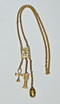 Vtg Kenneth Jay Lane KJL Egyptian Revival Necklace Large Hanging Charm Pendant - £77.19 GBP