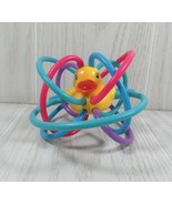 Colorful lots of loops rings baby teether duck rattle center blue purple... - £11.79 GBP