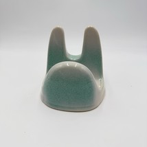 Studio Art Pottery Green &amp; White Lid Stand Stoneware 5”x5.5”x5” - $67.50