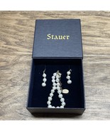 STAUER MITSUKO ORGANIC CULTURED PEARL EARRINGS BRACELET SET KG JD - $34.65