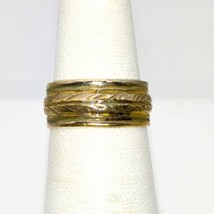 Vintage ESPO Etched Band Ring, 10k GF Handsome Retro Vintage Pinkie or W... - £44.89 GBP