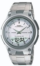 Casio Men's Analog Digital Chronograph Watch White Dial Stainless Steel Band - $1,790.94 MXN