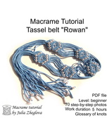 Macrame tutorial belt &quot;Rowan&quot; with tassels Macrame belt pattern Beginner... - $5.00