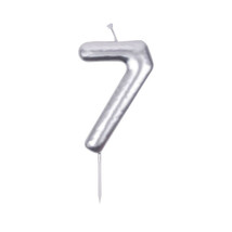 Birthday Candles Ten Years Silvery Happy Birthday Number 7 Candle for Ca... - $21.24