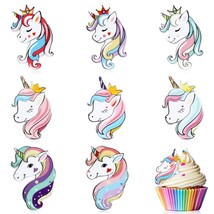 48 Pcs Christmas Unicorns Cupcake Rings For Girls, Birthday Party Unicorn Christ - £20.77 GBP