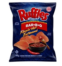 4 Bags Of Ruffles Chips Flamin Hot BBQ  235g Each Bag - $35.80