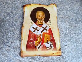 Orthodox Christian icon of Saint Nickolas, Eastern Orthodox church Icon,... - $13.00