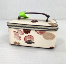 Coach Jewelry Cosmetic  Case Halftone Floral Print Chalk Red Zip F38638 M8 - £70.84 GBP