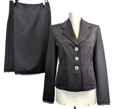 Banana Republic Black Jacket and Skirt set Wool Silk Womens size 0 - £46.15 GBP