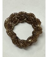 Metal Mesh Double Helix Infinity Gold Tone Weave Braid Bracelet No End N... - $39.55