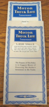 1939 (?)  White Motor Company Truck Orphan Brochure, Insurance Policy - $38.61